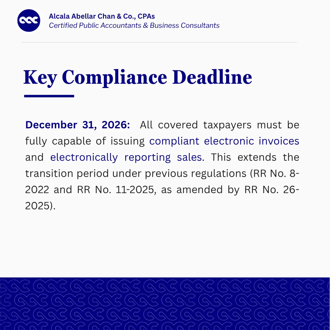 RMC No. 98-2026  —  Policies and Guidelines on the Issuance of Electronic Invoice — card 3 of 6.