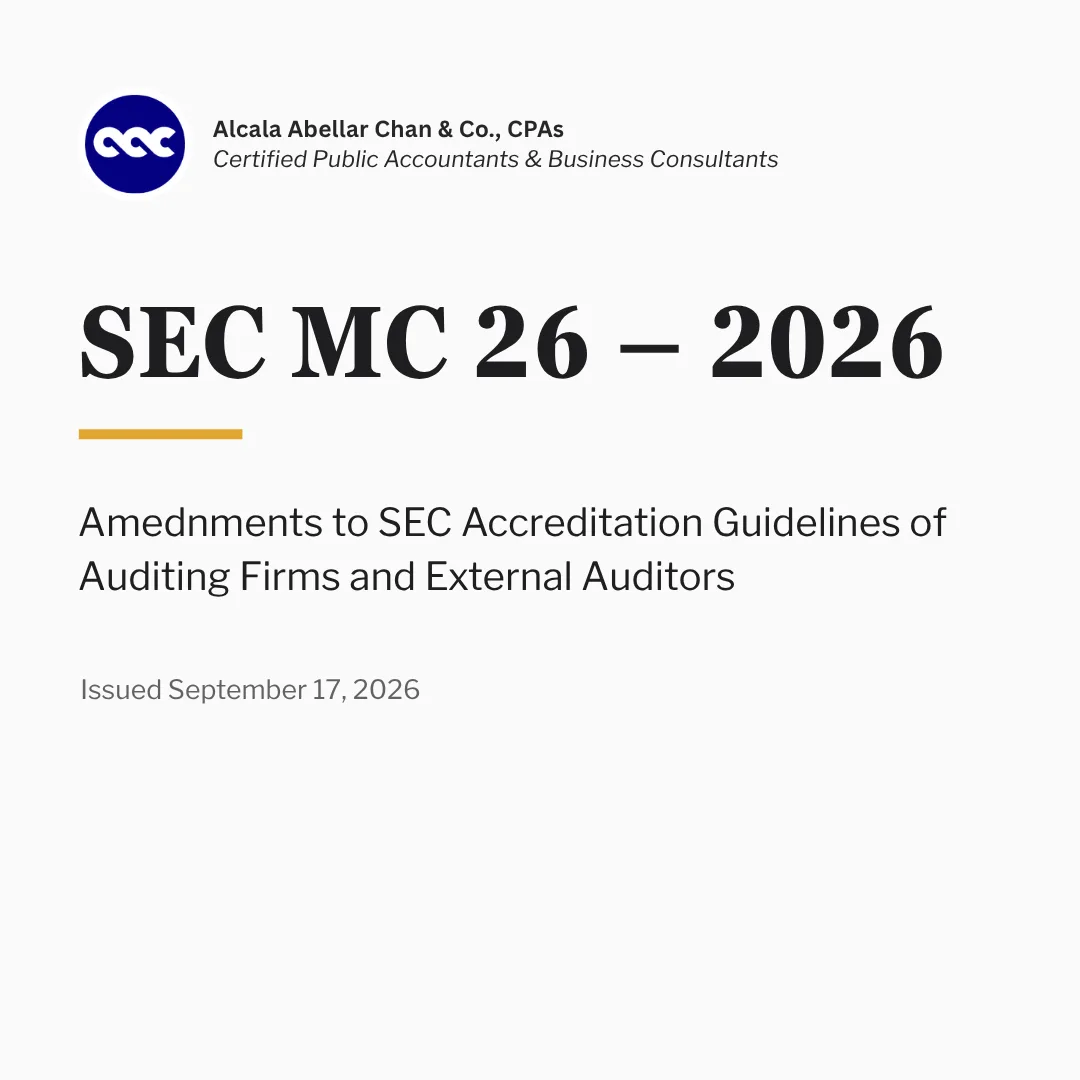 SEC MC No. 26, Series of 2026 — card 1 of 7.
